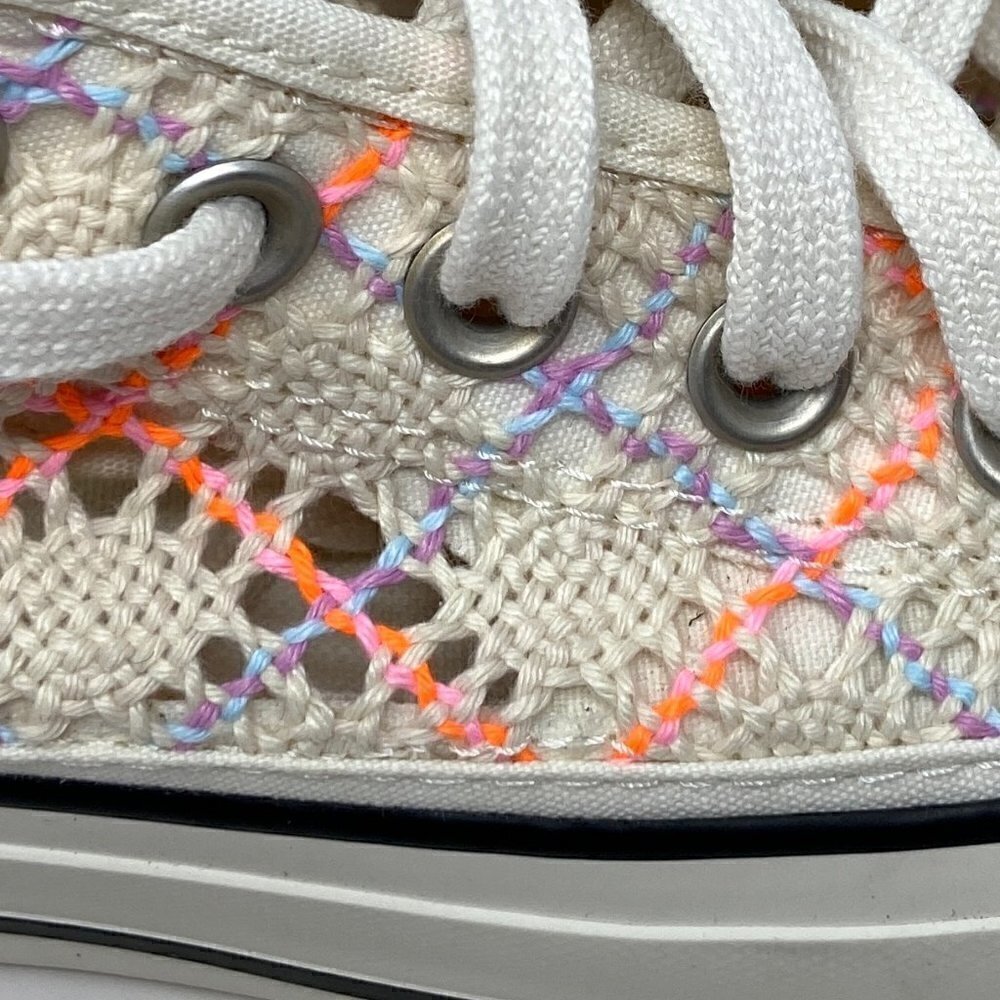 CONVERSE | Chuck Taylor All Star Platform Boho Crochet Wmns 8 Cream - Picture 11 of 11